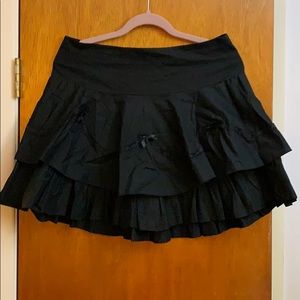 Black Orchid Gothic Lolita Ruffled Skirt